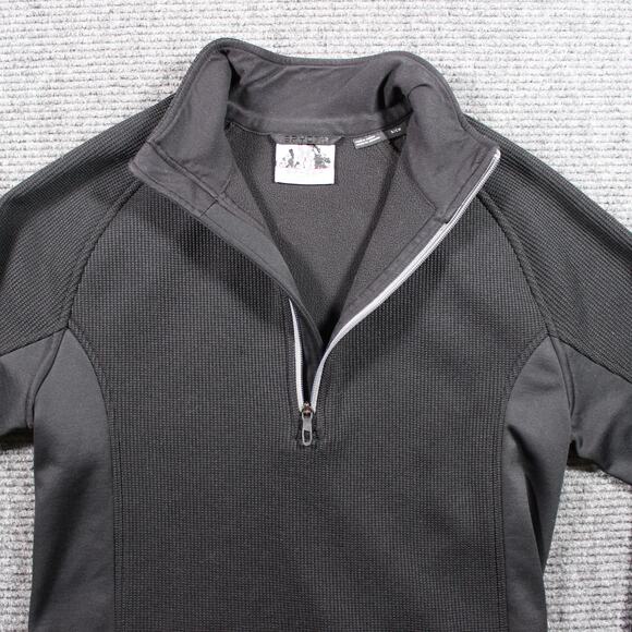 Spyder 1/4 Zip Pullover Mens S Black Gray Grid Fleece Performance - Picture 3 of 8